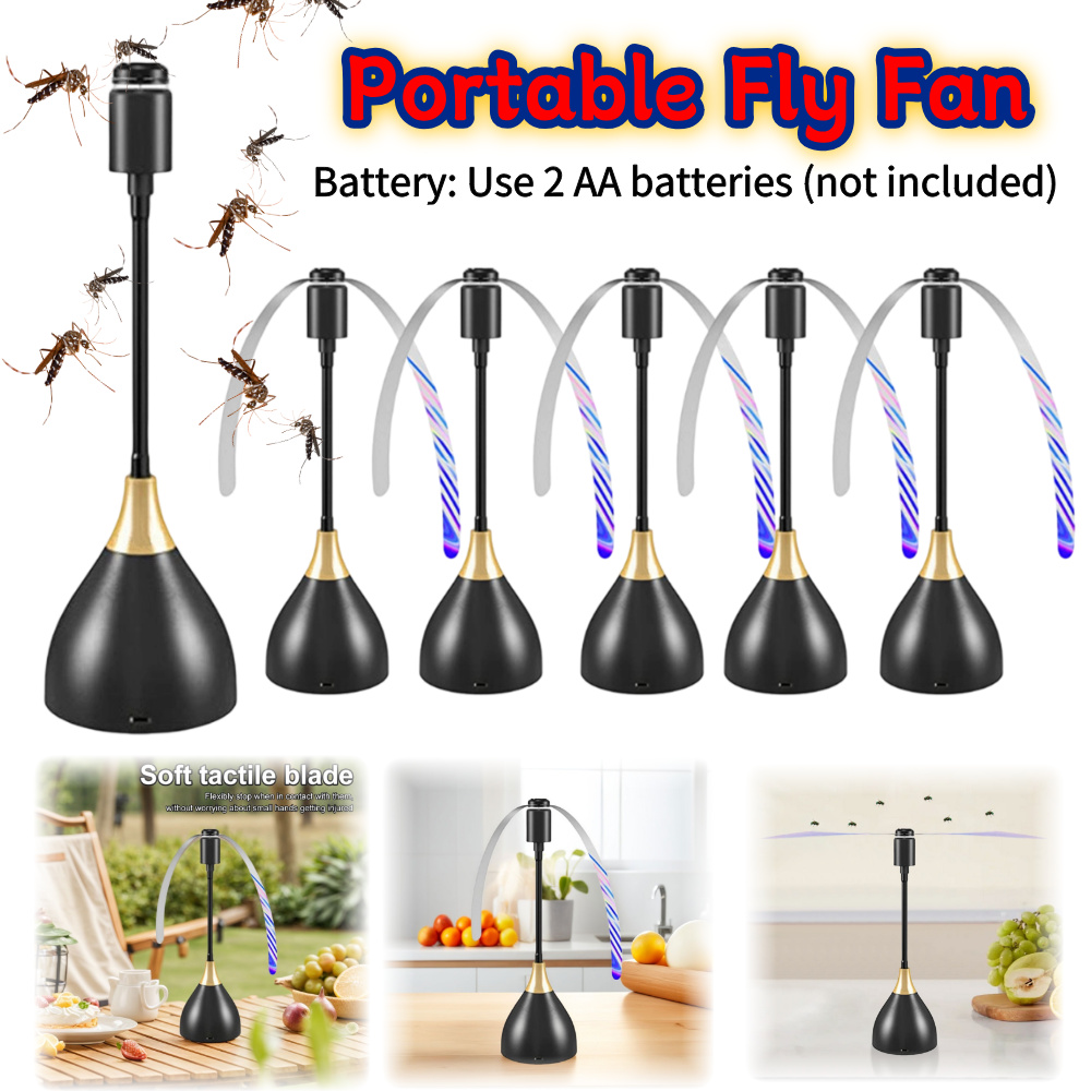 Outdoor Furniture Hay - 1-3PCS Fly Fans for Tables Portable
