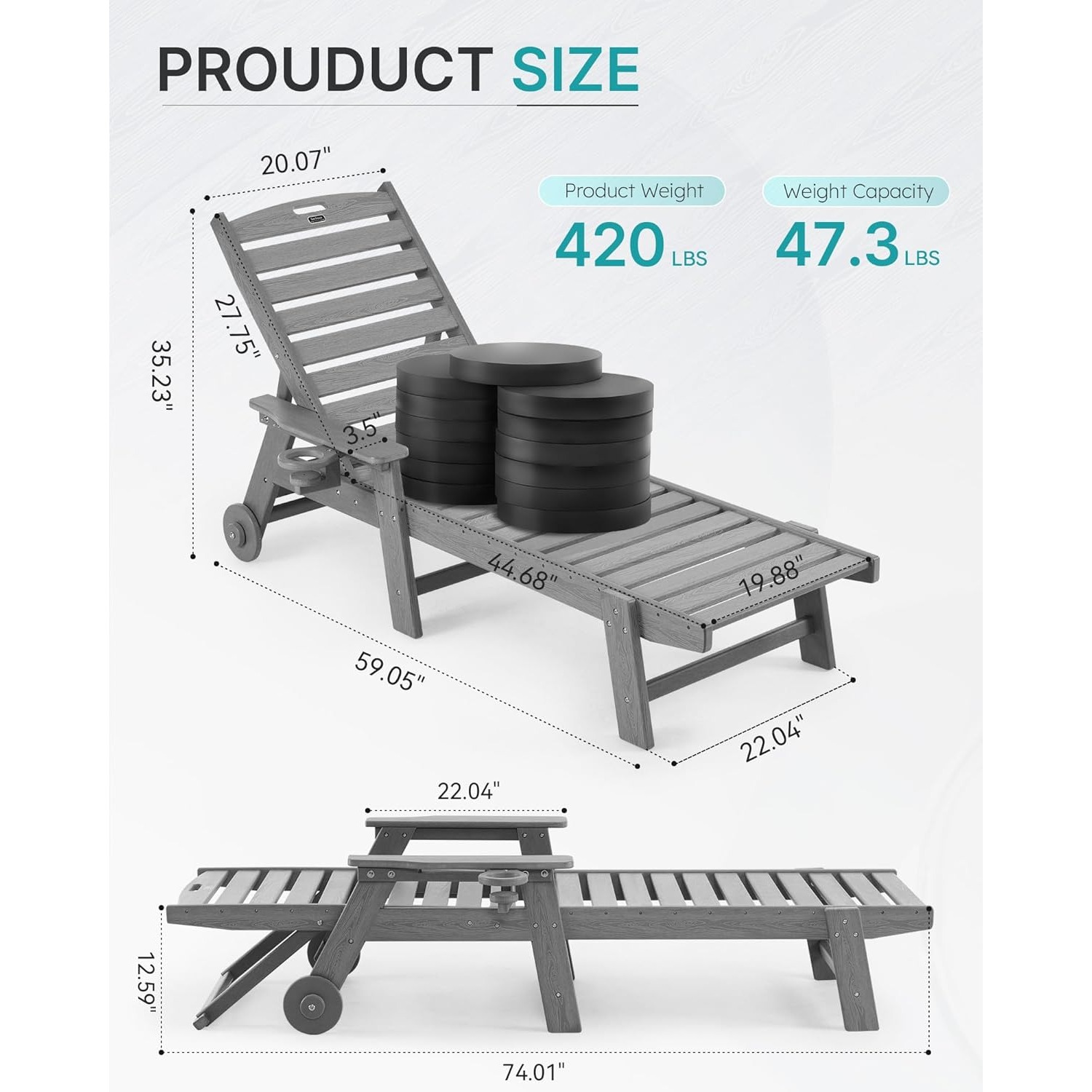 Outdoor Furniture Hdpe - Patio Chaise Lounge Chair Outdoor with