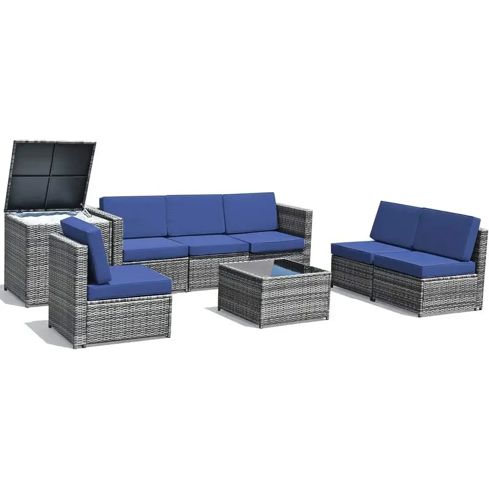 Outdoor Furniture Rattan - 8-Piece Outdoor PE Rattan Patio Furniture