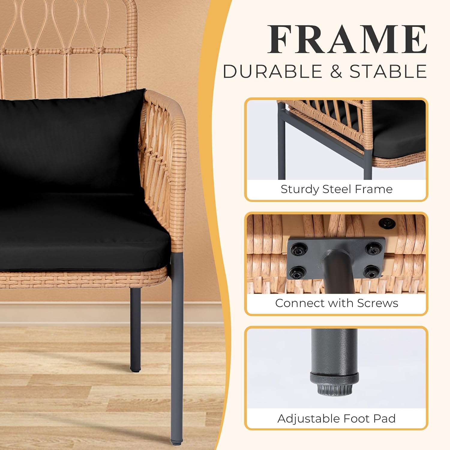 Rattan Loveseat with Glass Tab - đánh giá và giá Outdoor Furniture Rattan