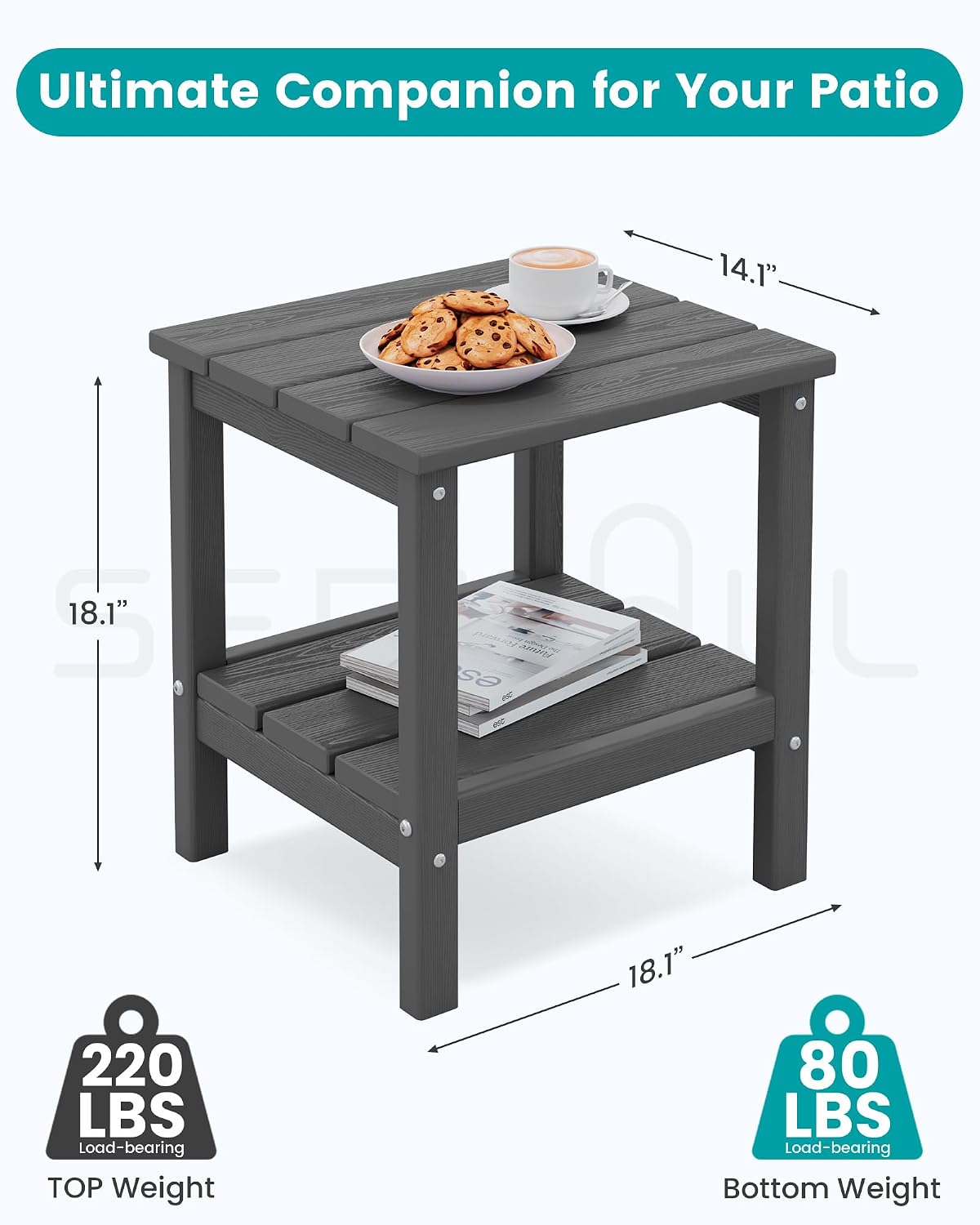 2-Tier HDPE Outdoor Side Table - đánh giá và giá Outdoor Furniture Hdpe