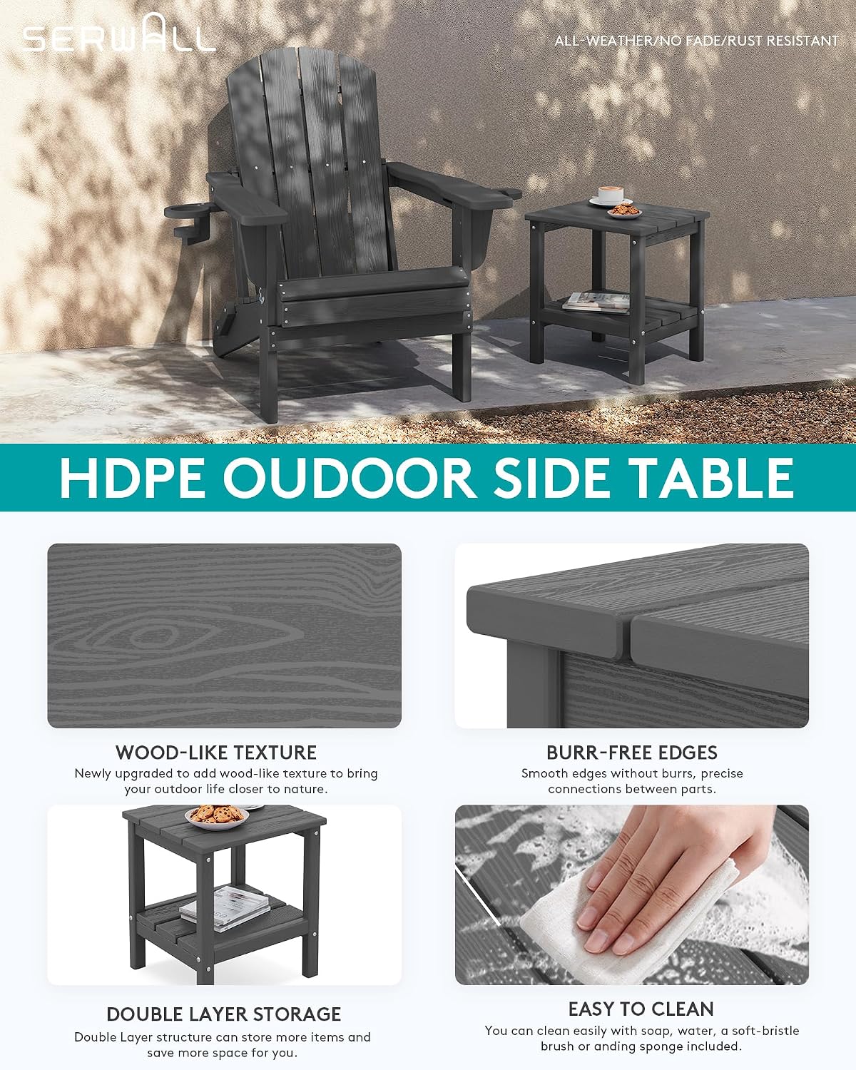 2-Tier HDPE Outdoor Side Table - đánh giá và giá Outdoor Furniture Hdpe