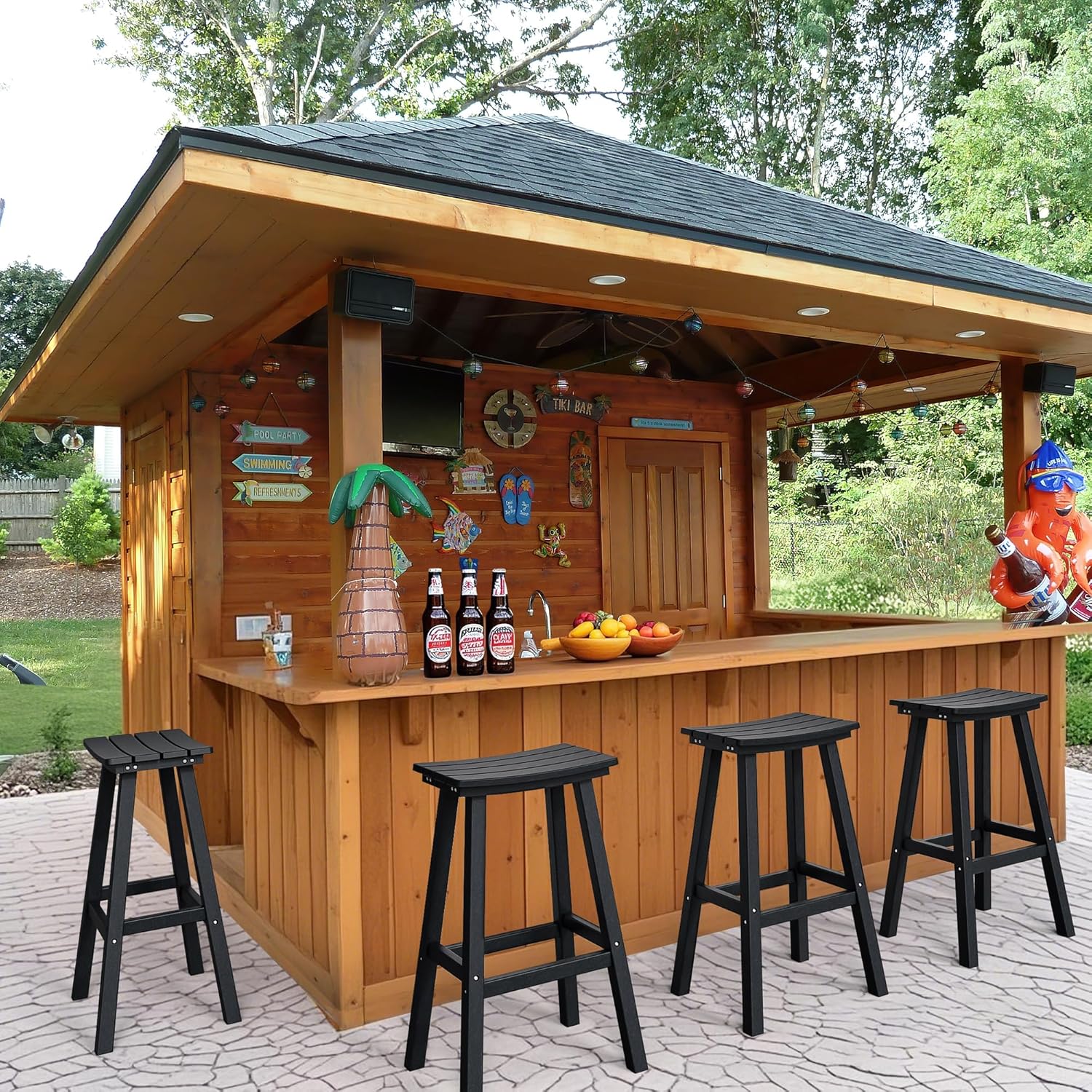 29in HDPE Outdoor Bar Stools S - đánh giá và giá Outdoor Furniture Hdpe
