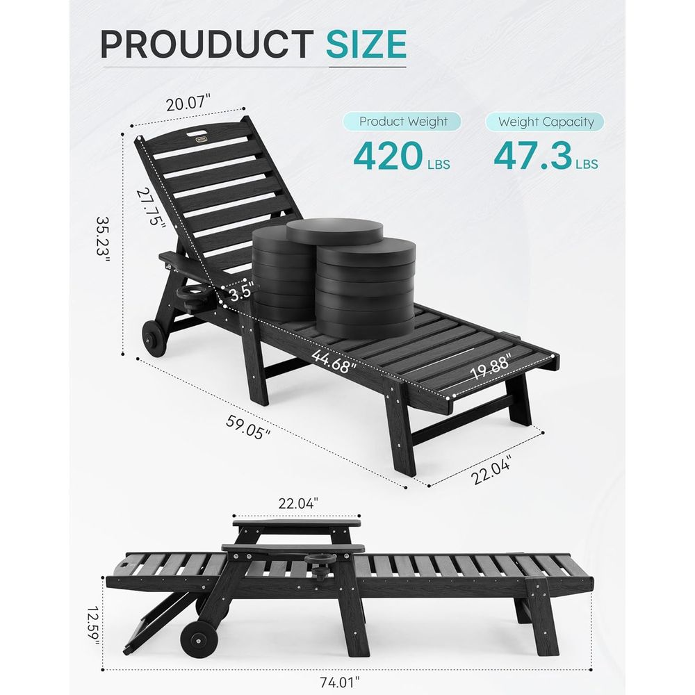 Patio Chaise Lounge Chair Outd - đánh giá và giá Outdoor Furniture Hdpe
