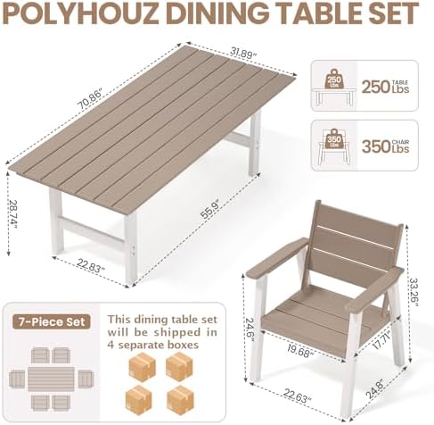 Outdoor Dining Set,7-Piece Pat - đánh giá và giá Outdoor Furniture Hdpe