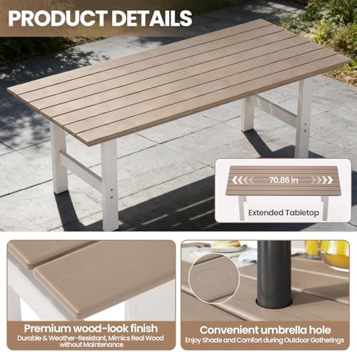 Outdoor Dining Set,7-Piece Pat - đánh giá và giá Outdoor Furniture Hdpe