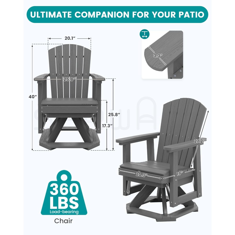 Adirondack Swivel Glider Chair - đánh giá và giá Outdoor Furniture Hdpe