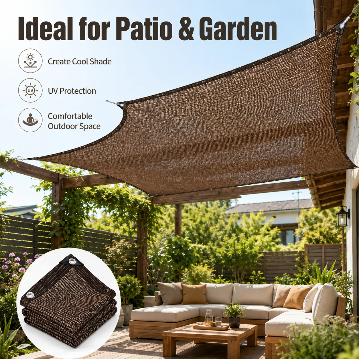 Large Courtyard Shading Net –  - đánh giá và giá Outdoor Furniture Hdpe