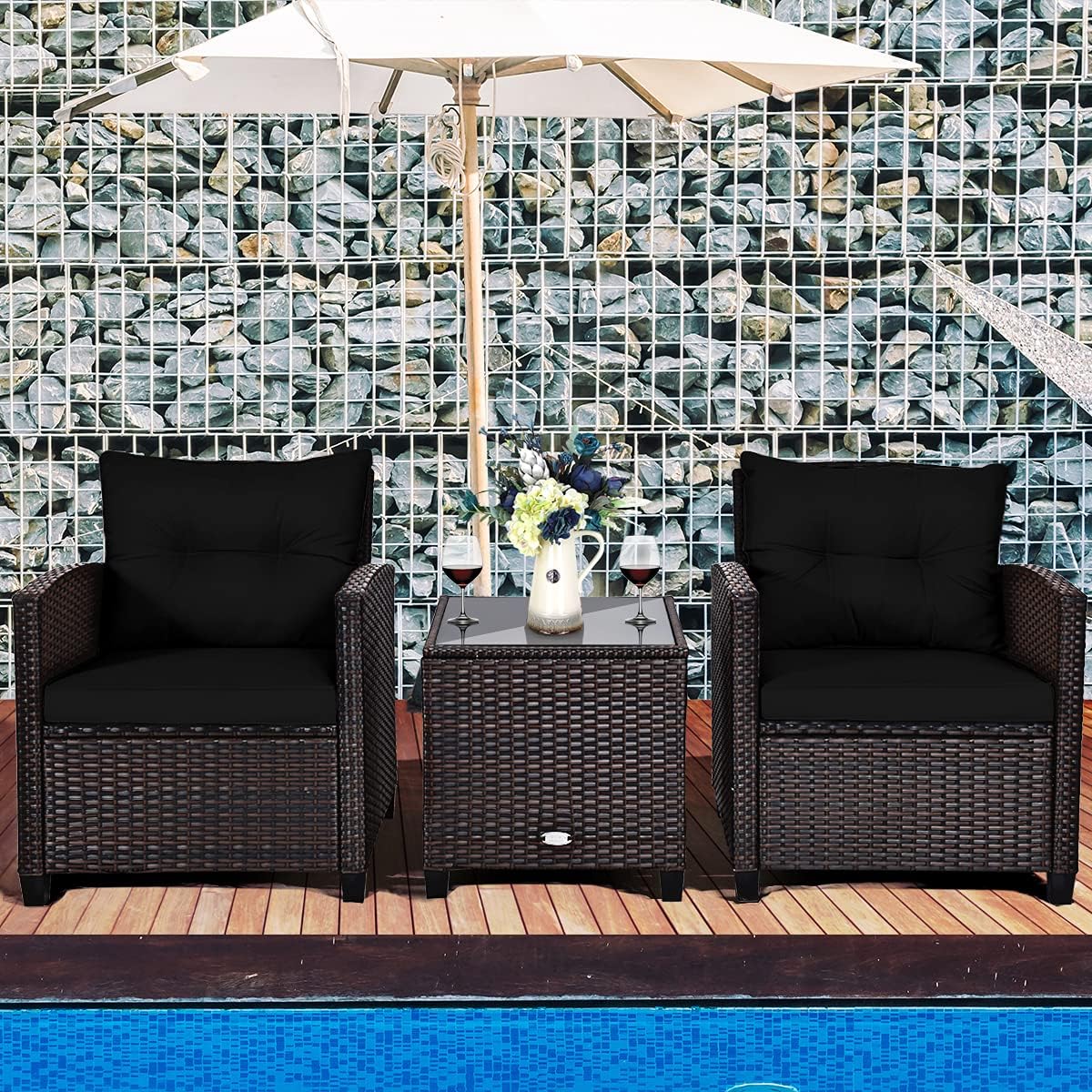 3 Pieces Patio Furniture Set,  - đánh giá và giá Outdoor Furniture Rattan